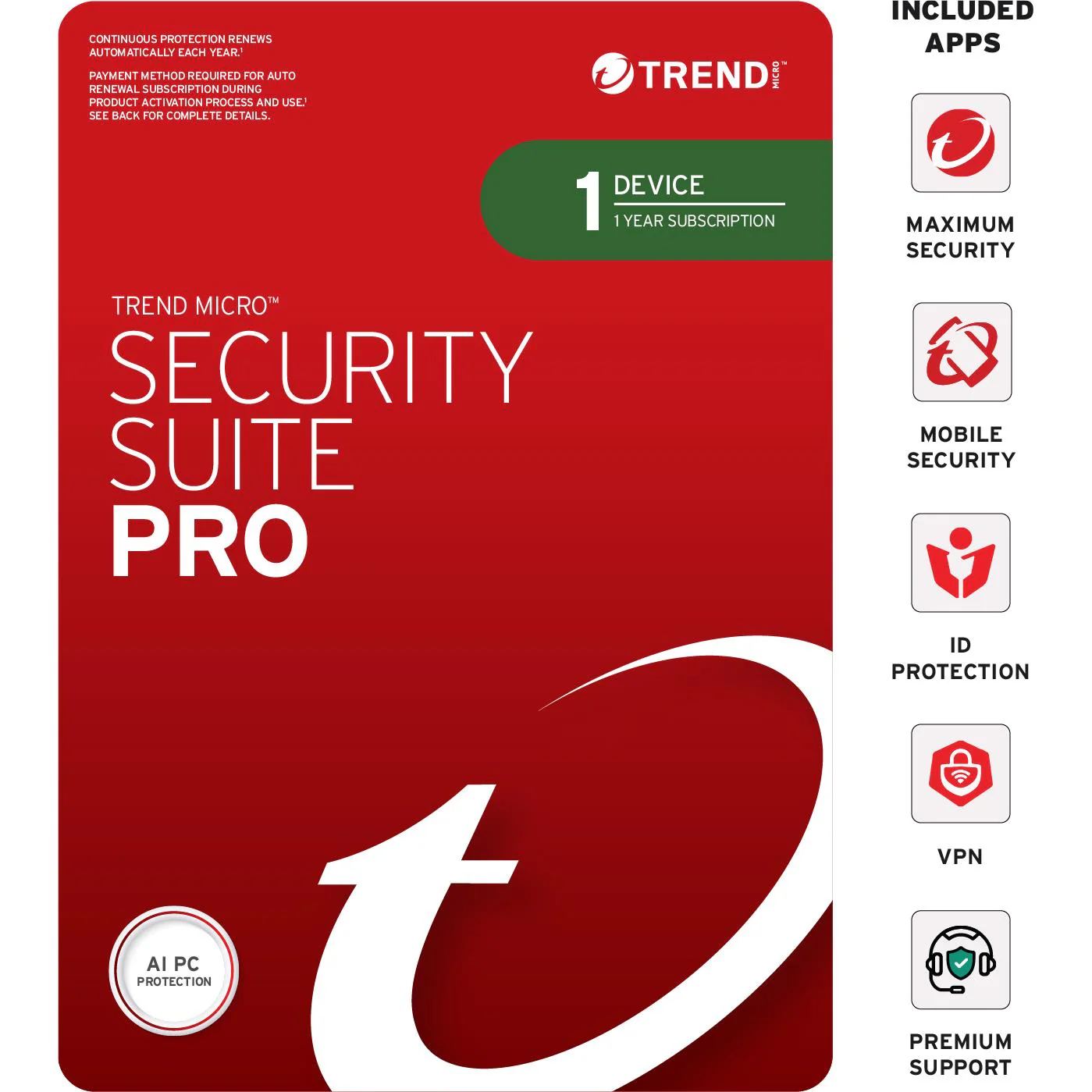 Trend Micro Pro – 1 Device, 1 Year Plan